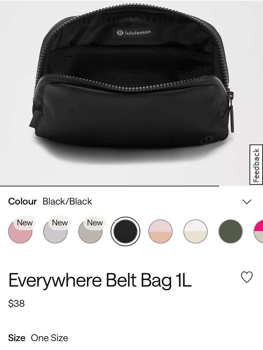 lululemon athletica Black Everywhere Belt Bag